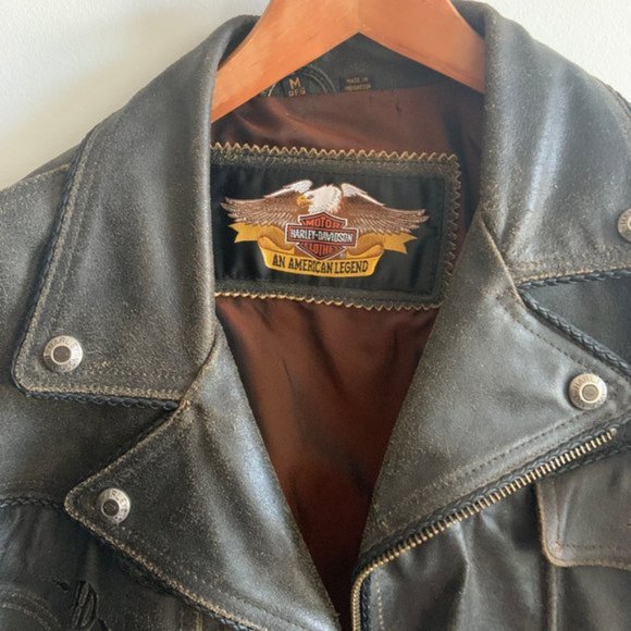 Vintage Genuine Leather Motto Motorcycle Jacket - Picture 4 of 9